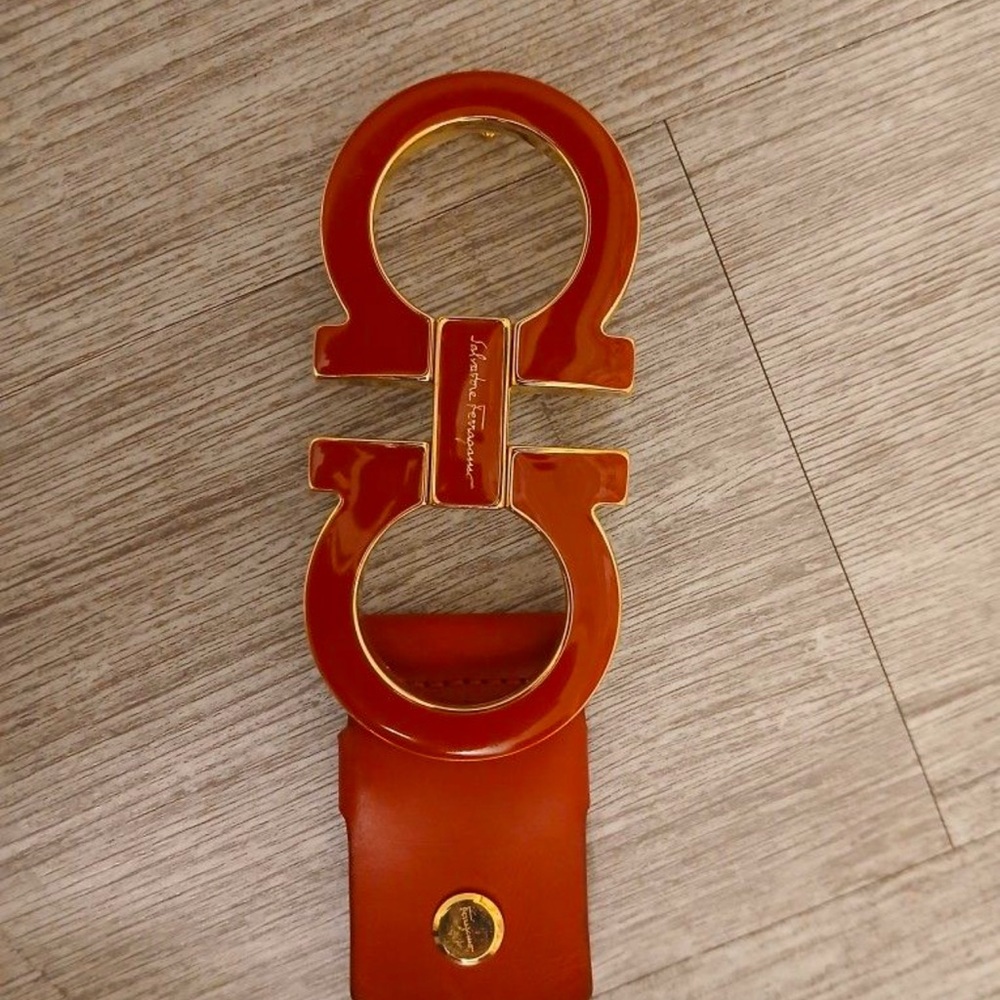 Salvatore Ferragamo belt Red leather  Excellent condition 38” long; 1.7” wide